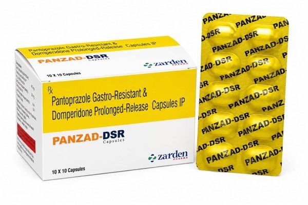 PANZAD-DSR Capsules - Pantoprazole 40 mg & Domperidone 30 mg (Sustained Release) - Zarden Pharma
