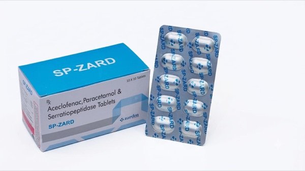 SP-ZARD Tablets - Aceclofenac 100 mg, Paracetamol 325 mg & Serratiopeptidase 15 mg - Zarden Pharma