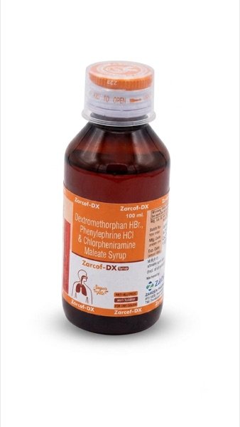 Zarcof-DX Syrup - Dextromethorphan HBr, Phenylephrine HCl & Chlorpheniramine Maleate - Zarden Pharma